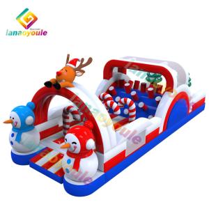 Giant Christmas Inflatable Obstcle Course Bouncer Combo Jumping Castle Bouncer