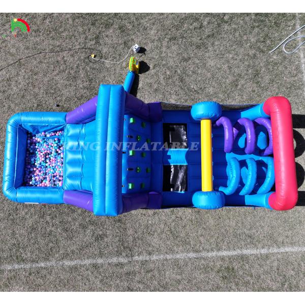 Outdoor Commercial Inflatable Bouncer Combo Bounce House Kids Party Bouncy Castle With Slide Ball Pit Climbing Obstacle Blower