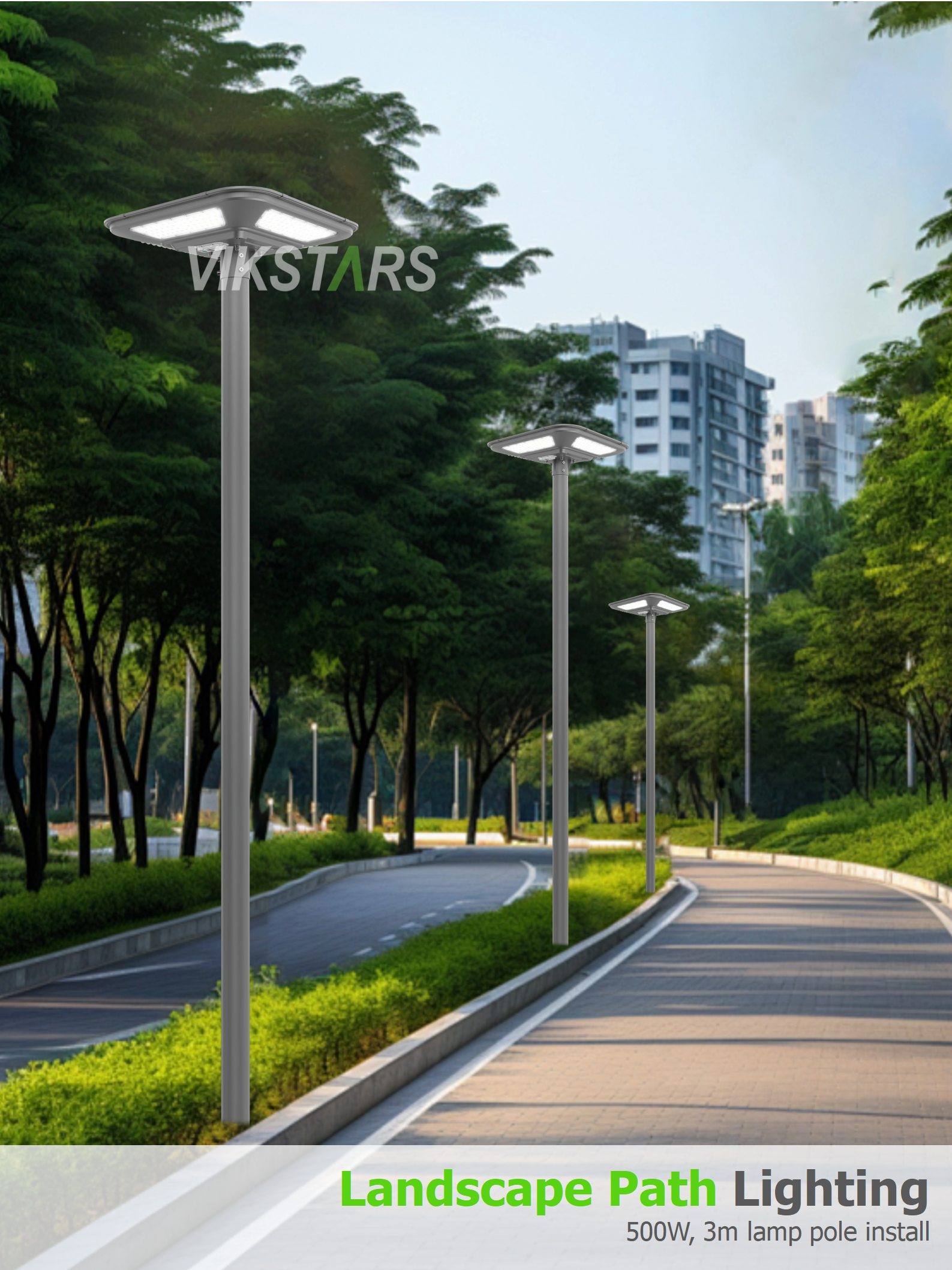 Outdoor IP66 Street Lamp Lawn Patio Yard Walkway Landscape Waterproof With Remote Control