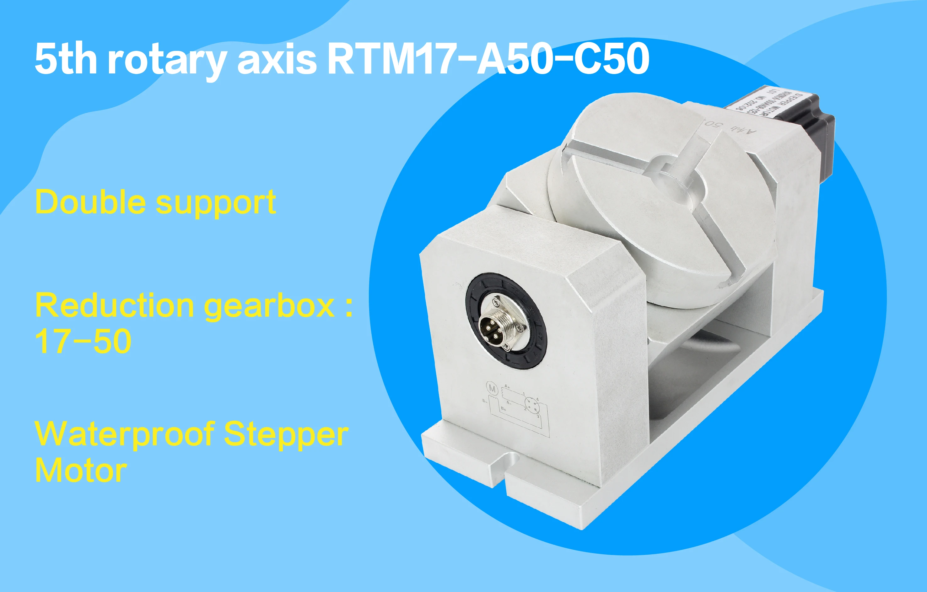 4th 5th CNC Rotary Axis Tailstock Harmonic Drive Reducer