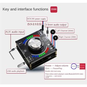 TPA3116 Module 50W*2 Stereo HIFI Volume Spectrum Power Amplifier Board With