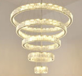 Chrome Color Customized Pendant Ceiling Light Entryway Chandelier Multiple Sizes