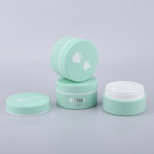 Green / Red 50ml Cream Jar Soft Touch Plastic Cream Container With Butterfly