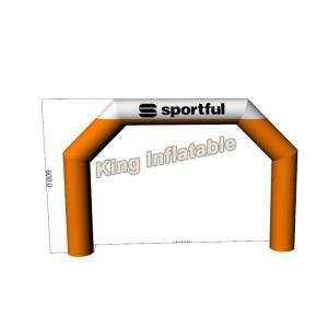 6m High Custom Made Advertising Beautiful Orange Inflatable Arch For Sport