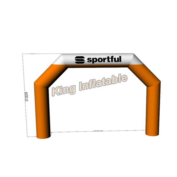 6m High Custom Made Advertising Beautiful Orange Inflatable Arch For Sport
