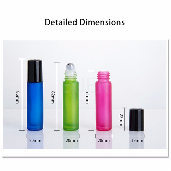 Leak Proof Roller Perfume Bottles 5ml Matte Black With Metal Ball Lid