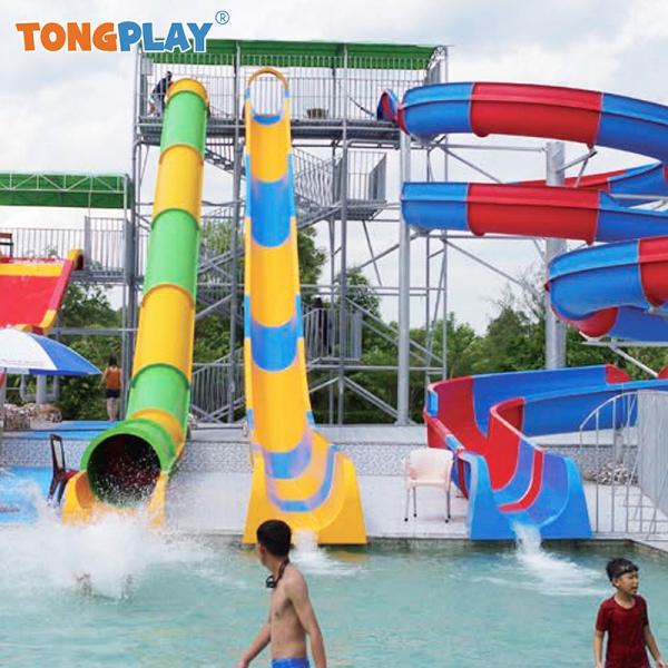 Buy Double Curve Water Slide Plastic Fiberglass Action Park Water Slide at wholesale prices