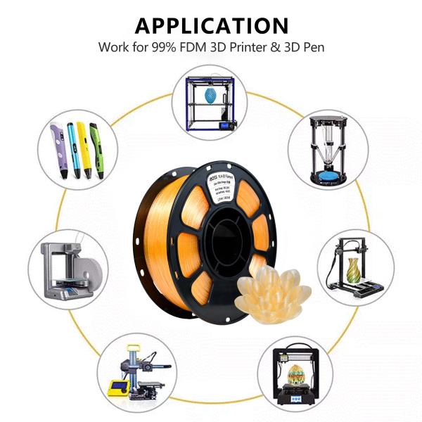 iBOSS PLA+ Filament 100% Bubble Free Toughness Enhanced Glitter Orange For 3D Printing