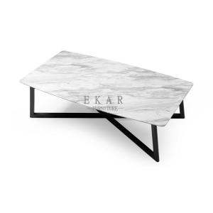 Ash Wooden Frame Italian Rectangle Shaped Marble Coffee Table