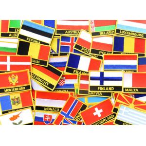 Uniform Woven Embroidery Serbia Country Flag Patches Self Adhesive