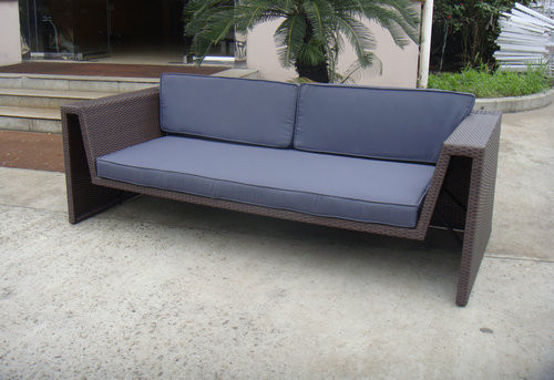 Buy Double Seat Cane Lover Sofa , Washable Synthetic Rattan Couch at wholesale prices