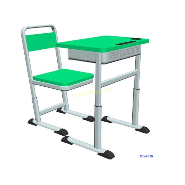 Buy K019 Single Dual Modern Student Desk And Chair Set with Groove HDPE Material at wholesale prices