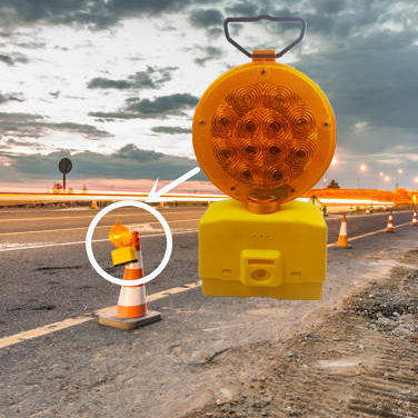 High Visibility Flashing Solar Battery Powered Traffic Cone Led Barricade Light For Road