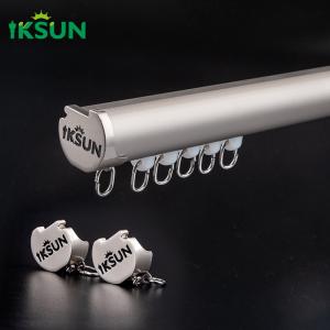 Household Office Double Aluminium Curtain Track Ceiling Mounted With Bracket And