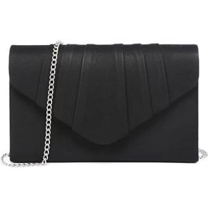 DASEIN WOMEN'S EVENING BAG PLEATED ENVELOPE CLUTCH HANDBAG WEDDING PARTY BRIDAL