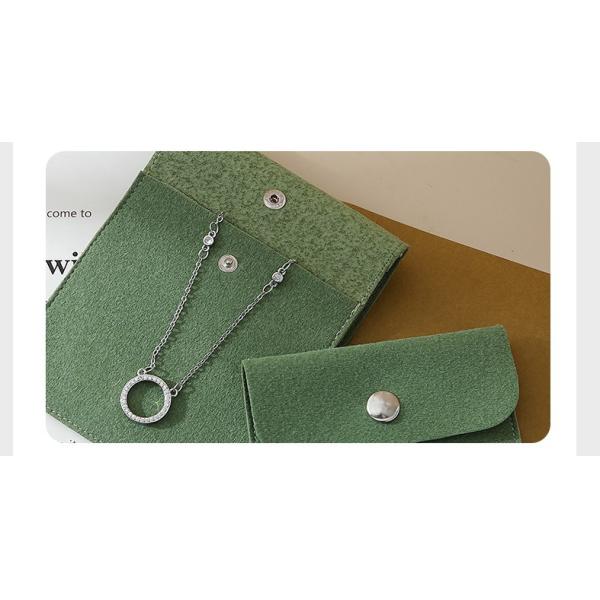 Luxury bag Customized LOGO Green Flannel Anti-Oxidation Jewelry Bag Thickened Microfiber Jewelry Bag Ring Storage Bag
