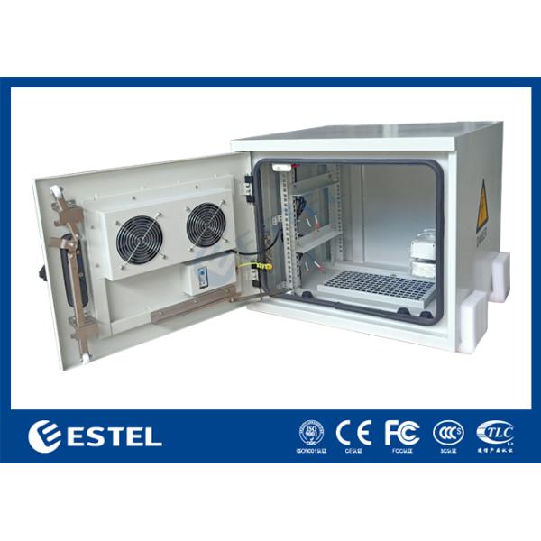 19 Inch 9U Internal Dimension Outdoor Telecom Cabinet With Two AC220V 50Hz Fans ET6060500A-9U