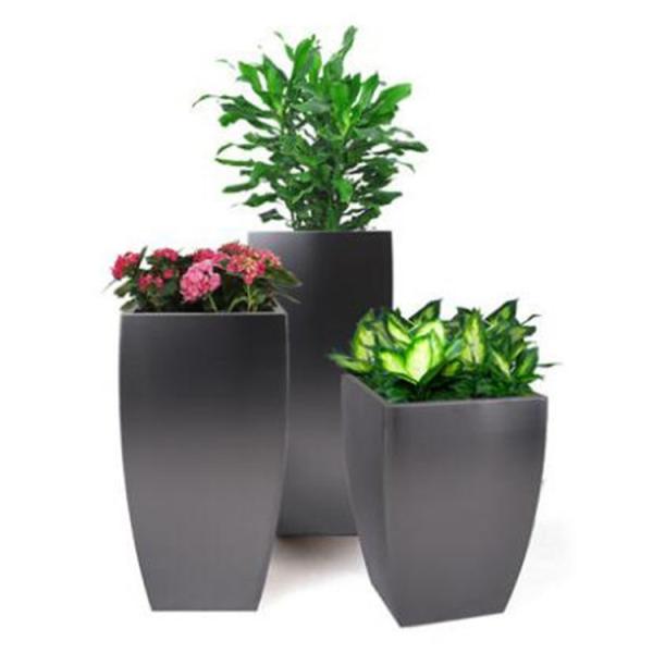 Outdoor vertical steel planter metal arc-shaped big flower pot
