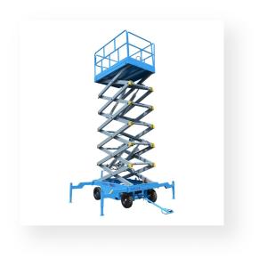 Q235B Mobile Scissor Lifting Platform Manual Pulling Customized Colors
