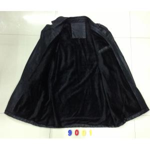 9001 Men's black pu fashion long jacket coat stock