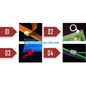 PP Clear Long Chain Press Lock Zipper, metal slider Press Lock Zipper, Double