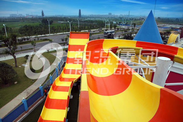 Platform Height 13m Fiberglass Water Slide 2 Person for Outdoor / Indoor Water Park