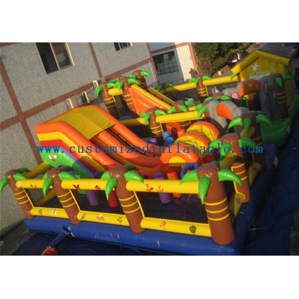 Moonwalk Inflatable Amusement Park Fun City Jumping Castle For Kids Sliding