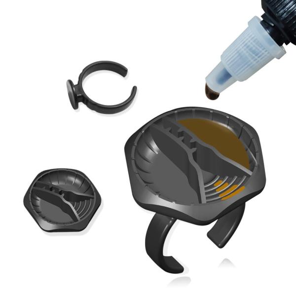 Microblading Tattoo Ink Cup 10pcs/box Permanent Makeup Pigment Disposable Silicone Black Ring Cup