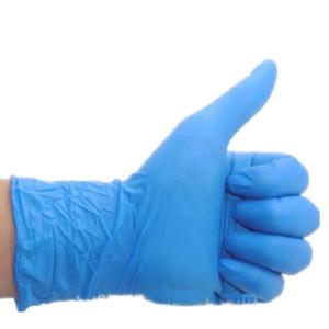 China Clinic  Medical  Blue Hospital Grade Disposable Gloves Preventing Roll Back on sale