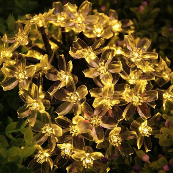 50 LED Flower Blossom Solar String Lights Solar Powered Cherry Blossom Sakura