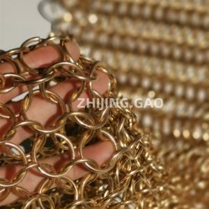 Quality 15 Mm Gold Color Architectural Chainmail Mesh for sale