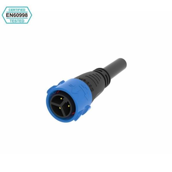 IP67 Waterproof Male Female Connector Self Locking Inverter Three Core Power