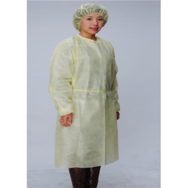 Waterproof Yellow 25 Pack 115CM Disposable Isolation Gowns