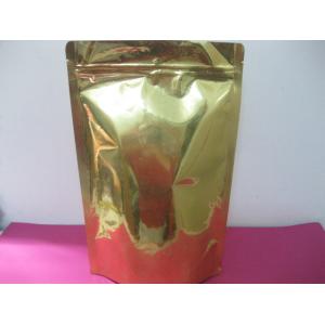 Custom Glossy Aluminum Foil Packaging Gold Stand UP With k