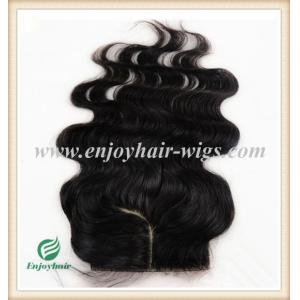 Silk top closure 4''x4'' peruvian virgin hair natural color,body wave 10''-24''J