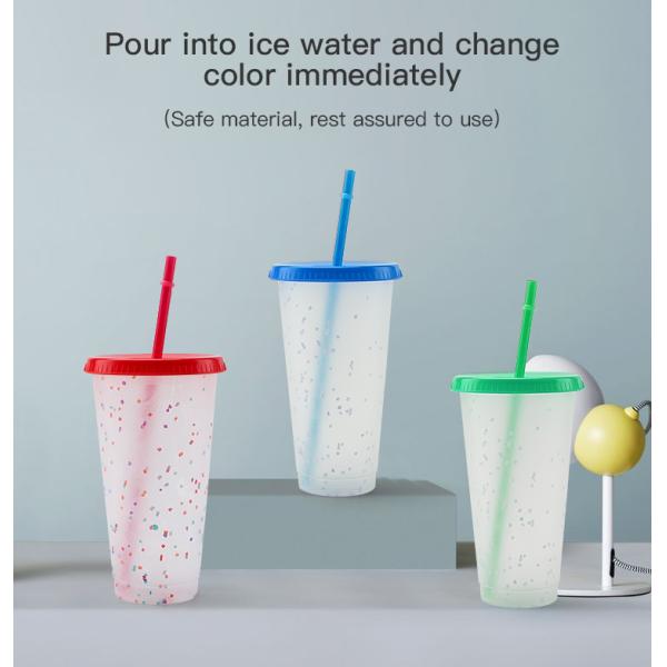 2020 Amazon Hot Sale Color Changing Cold Water Cups Plastic Coffee Tumbler With Straw