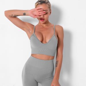 China Seamless knitted sexy French triangle bra bodybuilding vest on sale