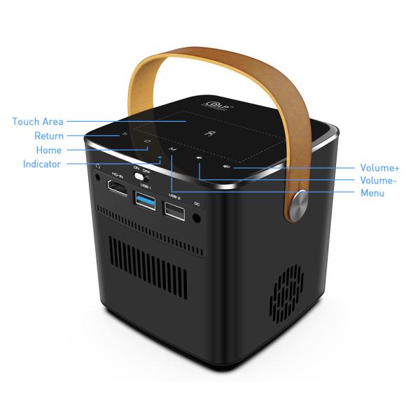 Flyin P12 1080P Max 4K Mini Projector 9000mAh Battery Outdoor Video 400 ANSI Lumens Android 9 2GB/16GB DLP Link 3D Proyector