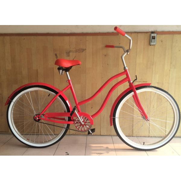 26" Women's Step Thru Beach Cruiser Bike with Single Speed Gears and Aluminum Rims