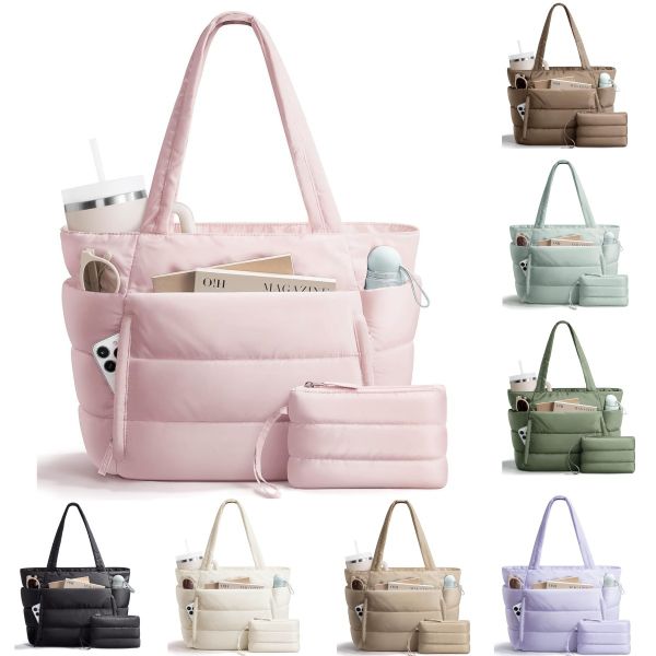 Quilted Large Capacity Tote Bag Multifunctional Travel Bag Portable Storage Bag