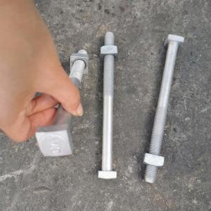 1/2" Galvanized Steel C1045 Square Head Machine Bolt