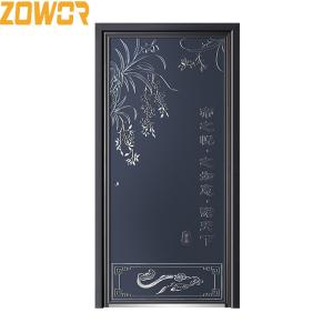 China Anti Theft Waterproof Aluminum Entrance Door 90mm Leaf Thickness on sale