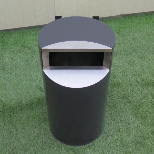 Public Round Dia 315*580H Mm Steel Outdoor Trash Can