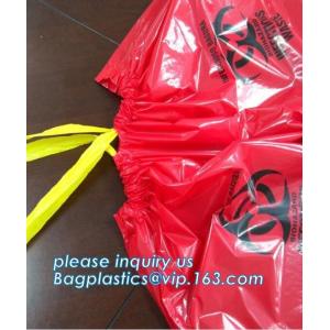 Disposable plastic biohazard bags infectious linen waste bags, Yellow Biohazard