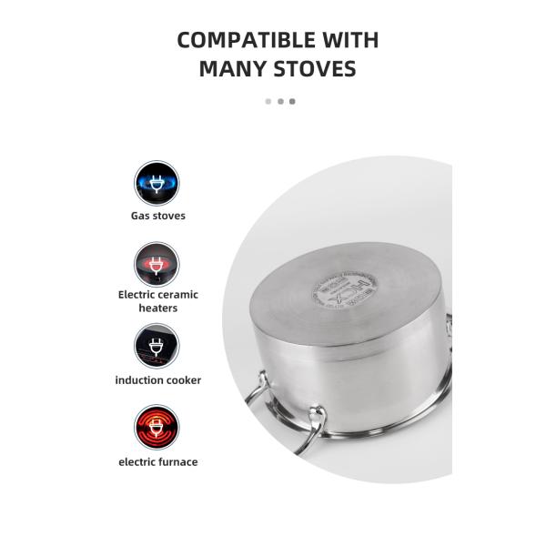 High Quality 304 Stainless Steel Ware 12pcs Cookware Set Cooking Food Pot