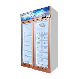 China Commercial Visible Glass Door Freezer with 5 adjustable shelves on sale