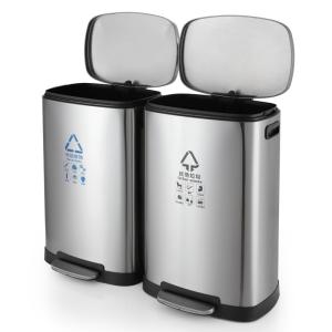 Silver 410 SS 100 Litre Garbage Bin For Hotel
