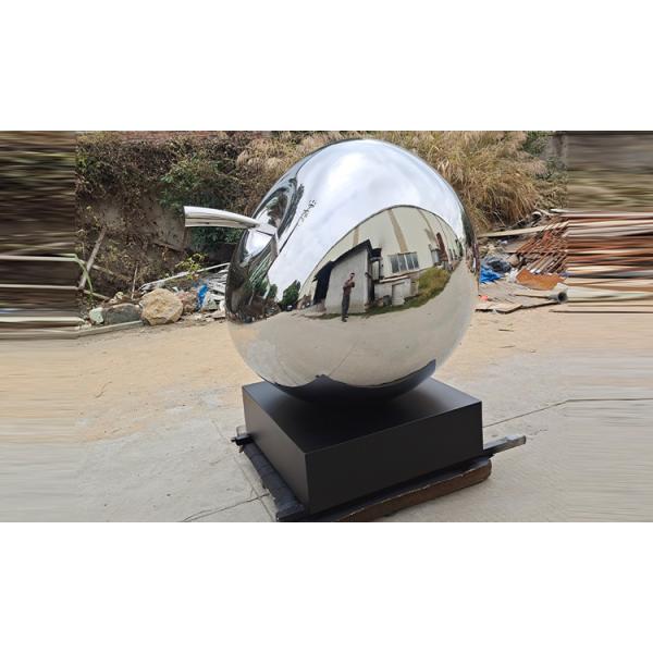 Large Polished Stainless Steel Outdoor Sculpture Fruit Apple