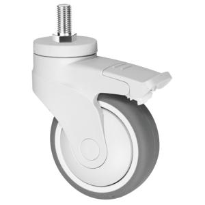 Elastic Thermoplastic Rubber TPR Castors , Plastic Medical Device Caster