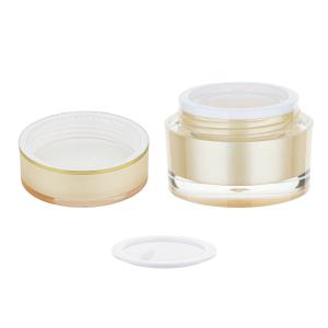 50g empty cosmetic cream jar yellow Round Acrylic Double-Layer Plastic Eye Cream